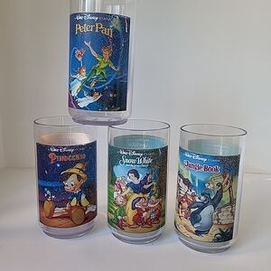 Disney / Burger King / Coca-Cola Classic 1994 Acrylic Tumbler Set Of 4